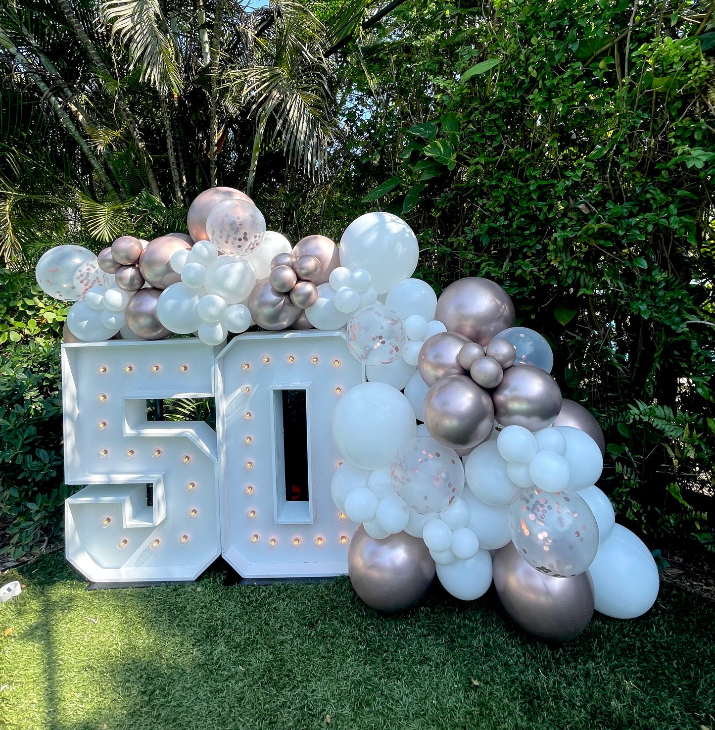 Two Marquee Letters or Numbers Rental with Balloons
