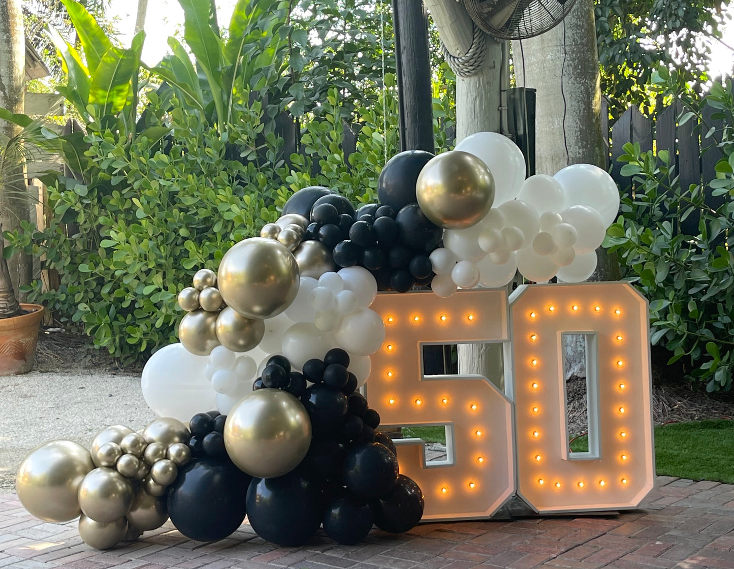 Two Marquee Letters or Numbers Rental with Balloons