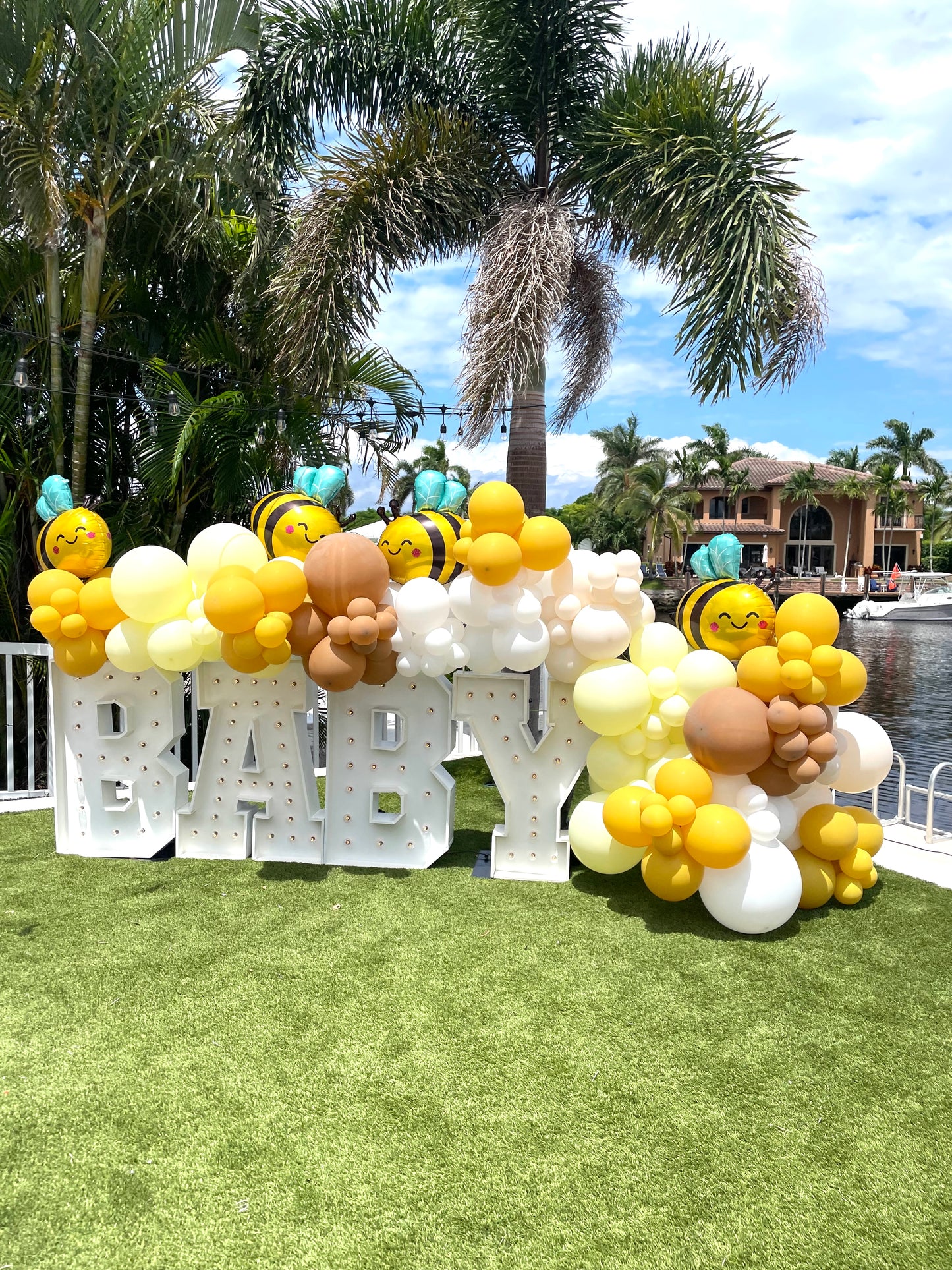 BABY Marquee letters Rental with Balloons