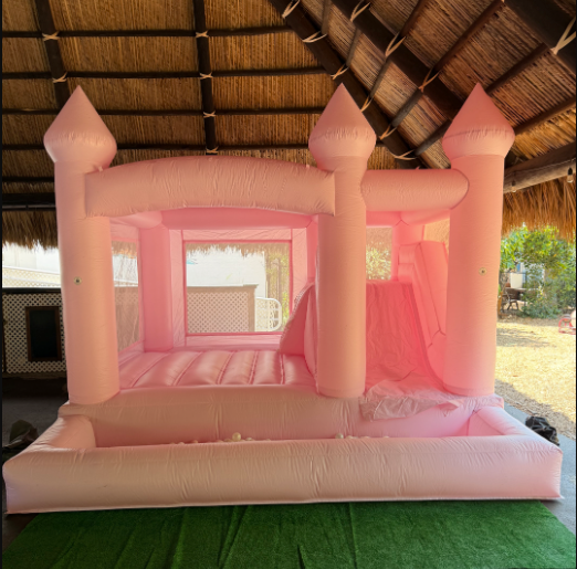 3&1 Pink Bounce House with Slide and Ball Pit | 14x14ft | All ages