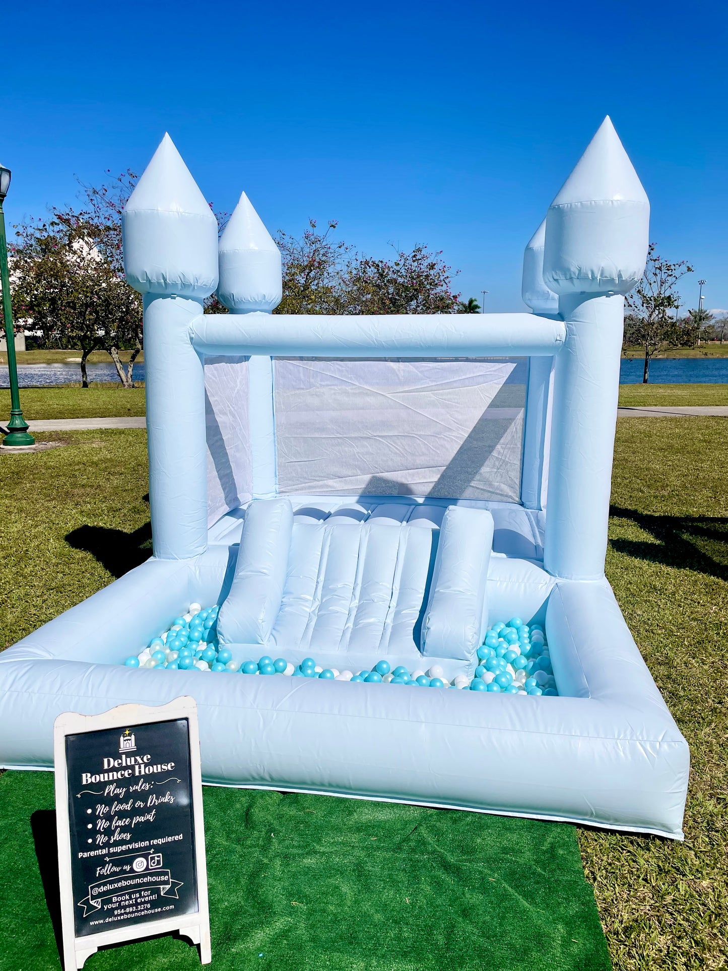 Blue Bounce House with Ball Pit attached | 10x13ft | For kids up to 10 years