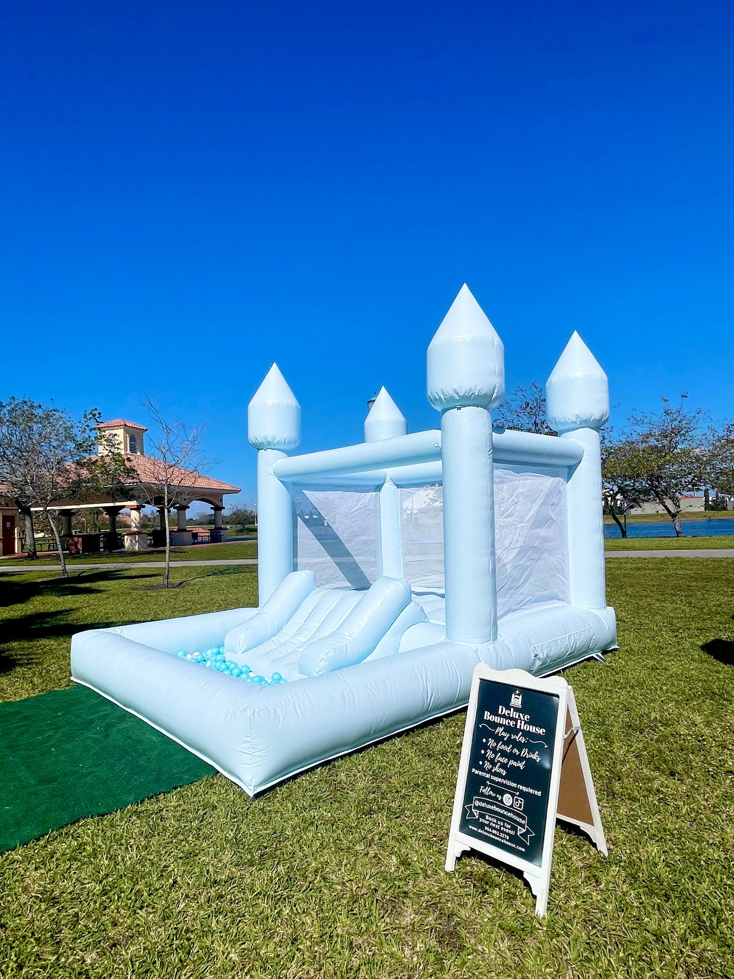 Blue Bounce House with Ball Pit attached | 10x13ft | For kids up to 10 years
