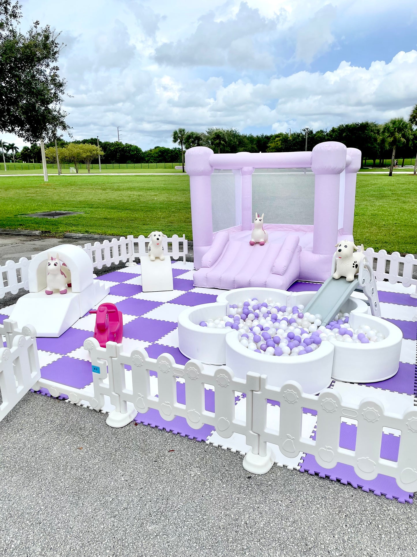 Luxury Soft Play | White & Purple | Play area 18x25ft