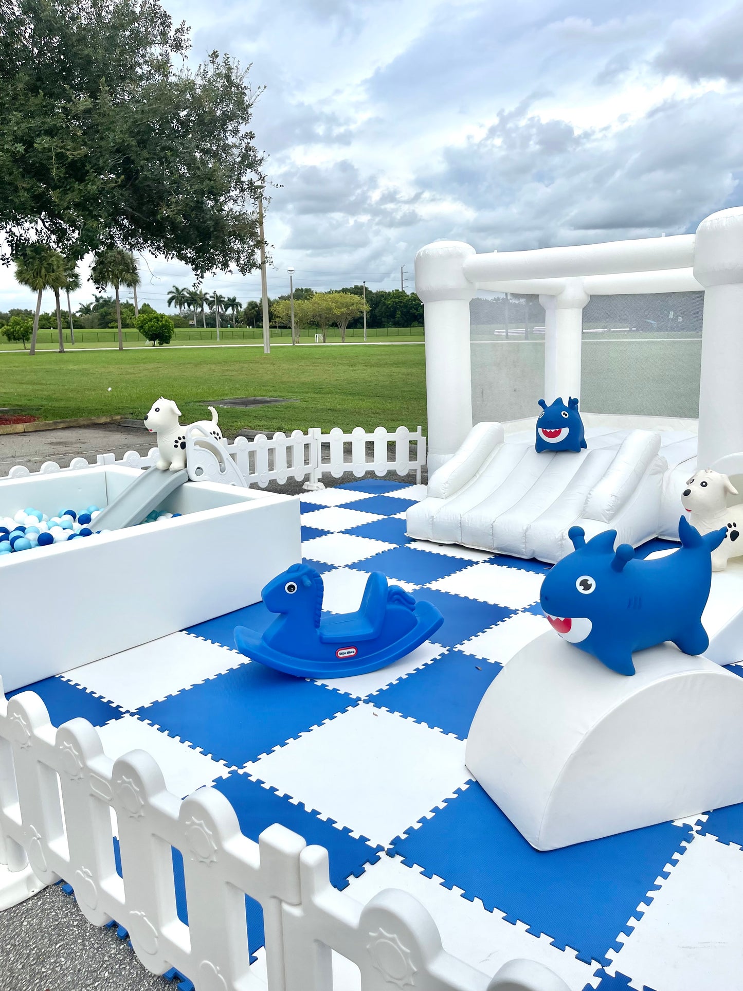 Luxury Soft Play | White & Blue | Play area 18x25ft
