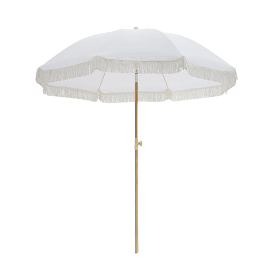 White fringe umbrella - rental - add-on only