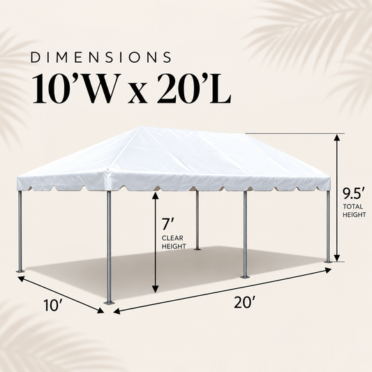 10' x 20' White Party Tent Rental