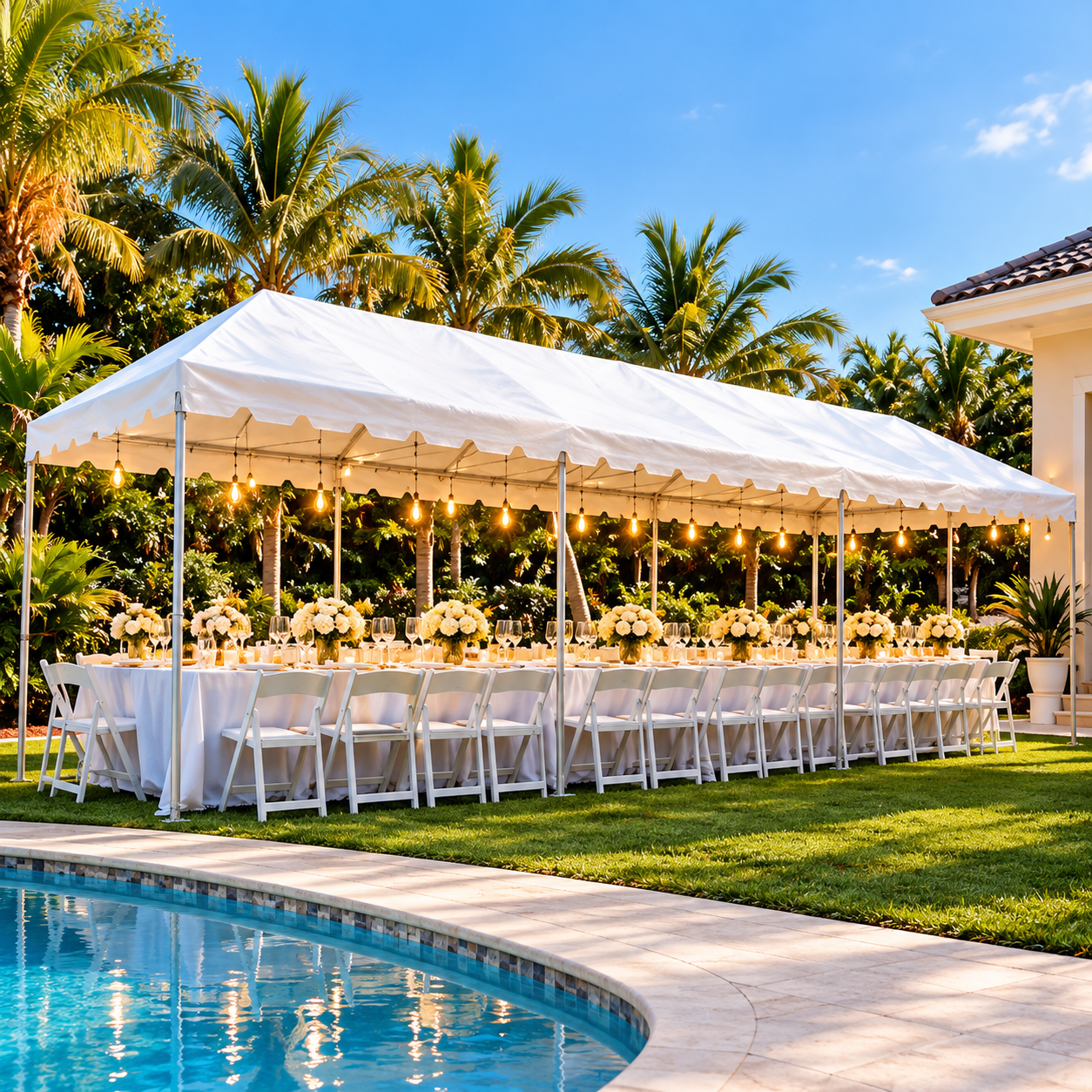 10' x 30' White Party Tent Rental