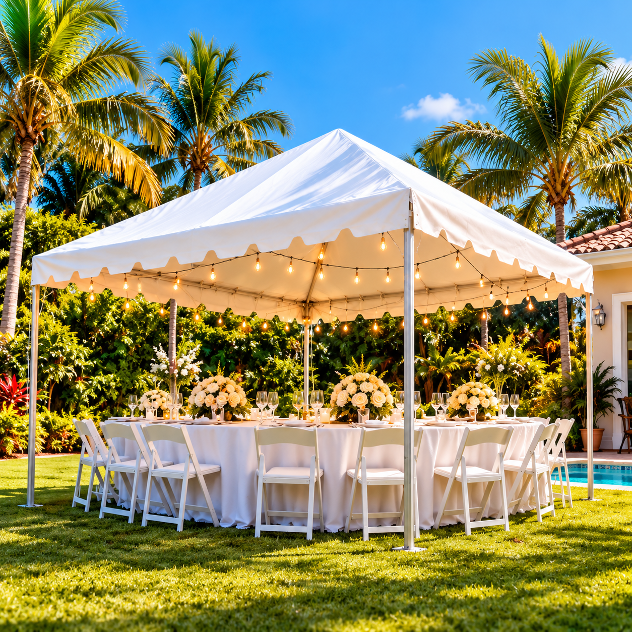 15' x 15' White Party Tent Rental