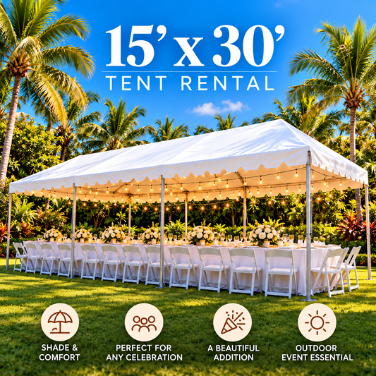 15' x 30' White Party Tent Rental