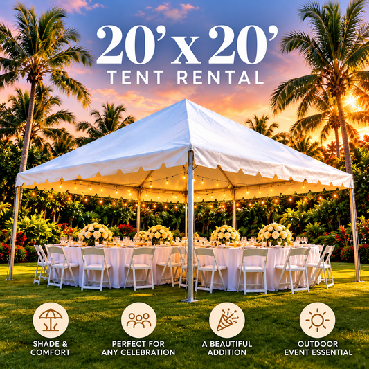 20' x 20' White Party Tent Rental