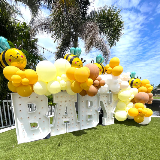 BABY Marquee letters Rental with Balloons