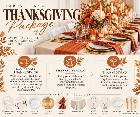 Thanksgiving Table & chairs Rental Package 🍂🦃