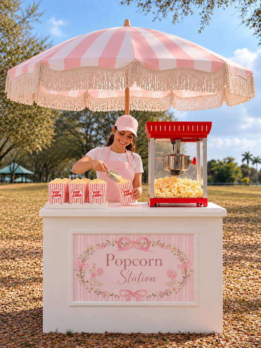 Luxury Popcorn Station with Attendant 🍿✨