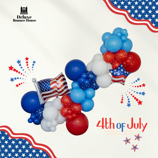 4th July - 9ft Balloons Garland (Grab & Go or Delivery)