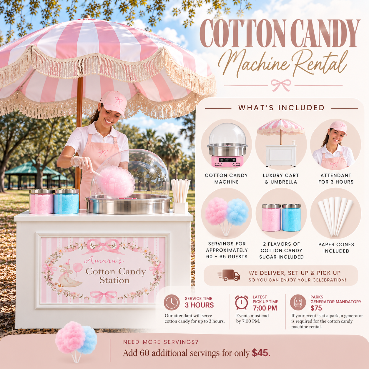 Luxury Cotton Candy Station with Attendant ✨