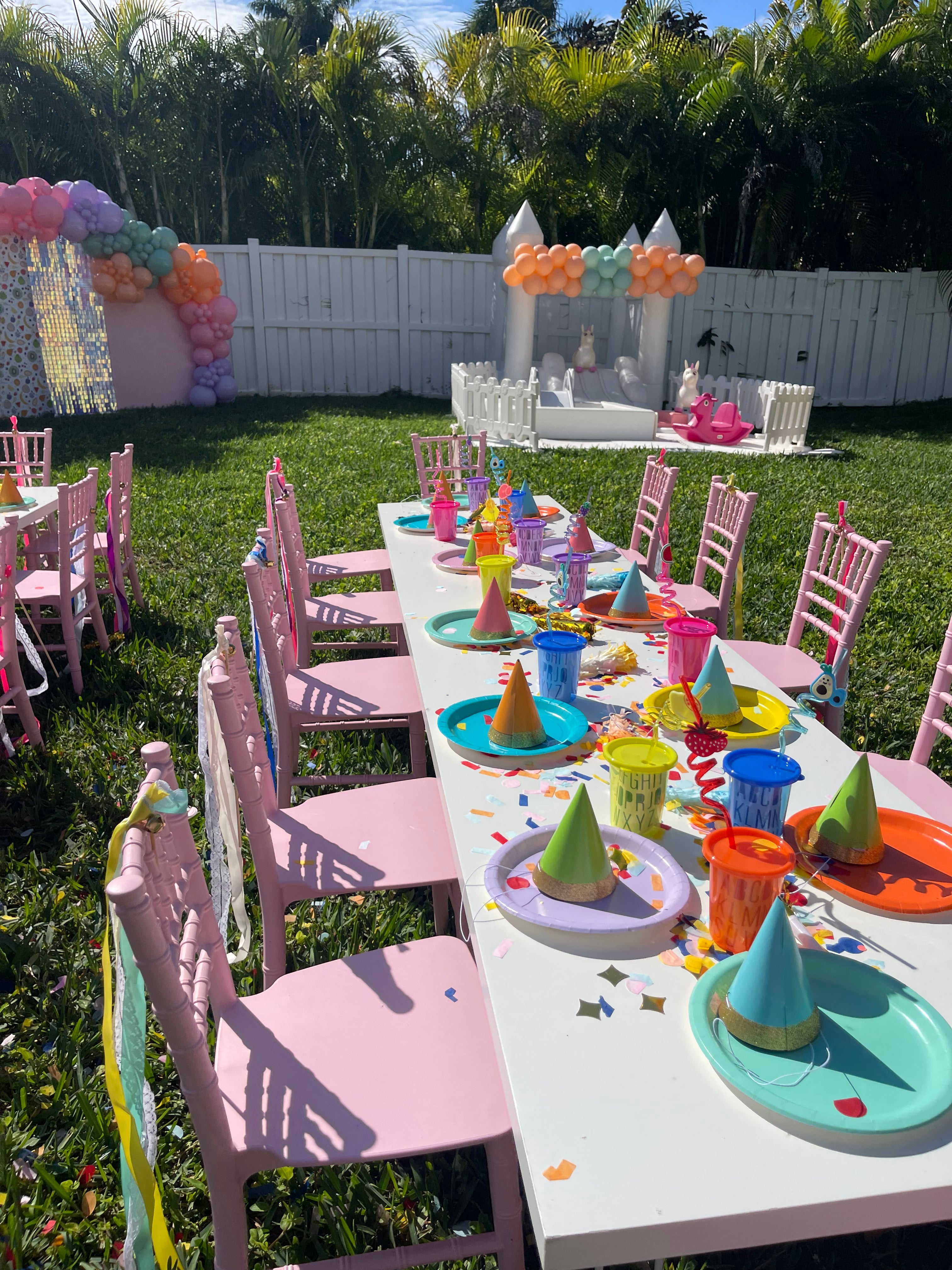 White Luxury Picnic Table - rental - add-on only – Deluxe Bounce House