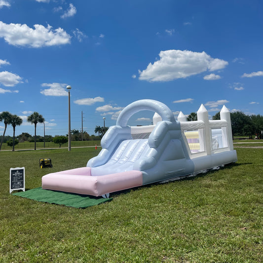 Pastel Obstacle Course Bounce House | 25ft length | For all ages