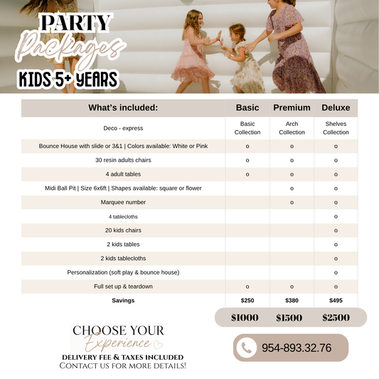 Party Packages - Kids 5+ years