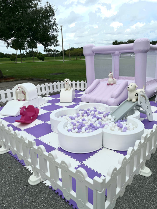 Luxury Soft Play | White & Purple | Play area 18x25ft
