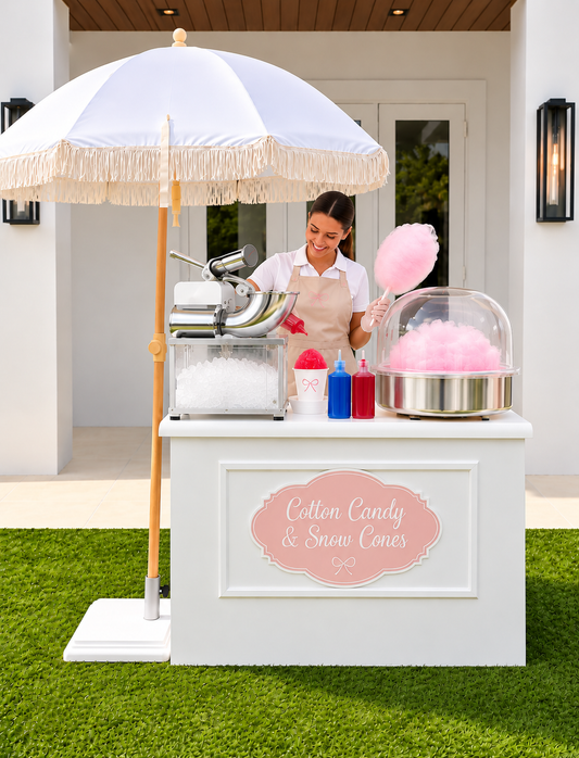 Luxury Sweet Station with Attendant ✨ Pick Any 2 🍿🍭🍧
